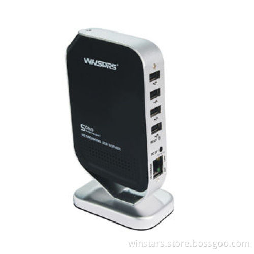 100Mbps 4 USB Network Hub, Supports LPR, DHCP and UPnP Protocols